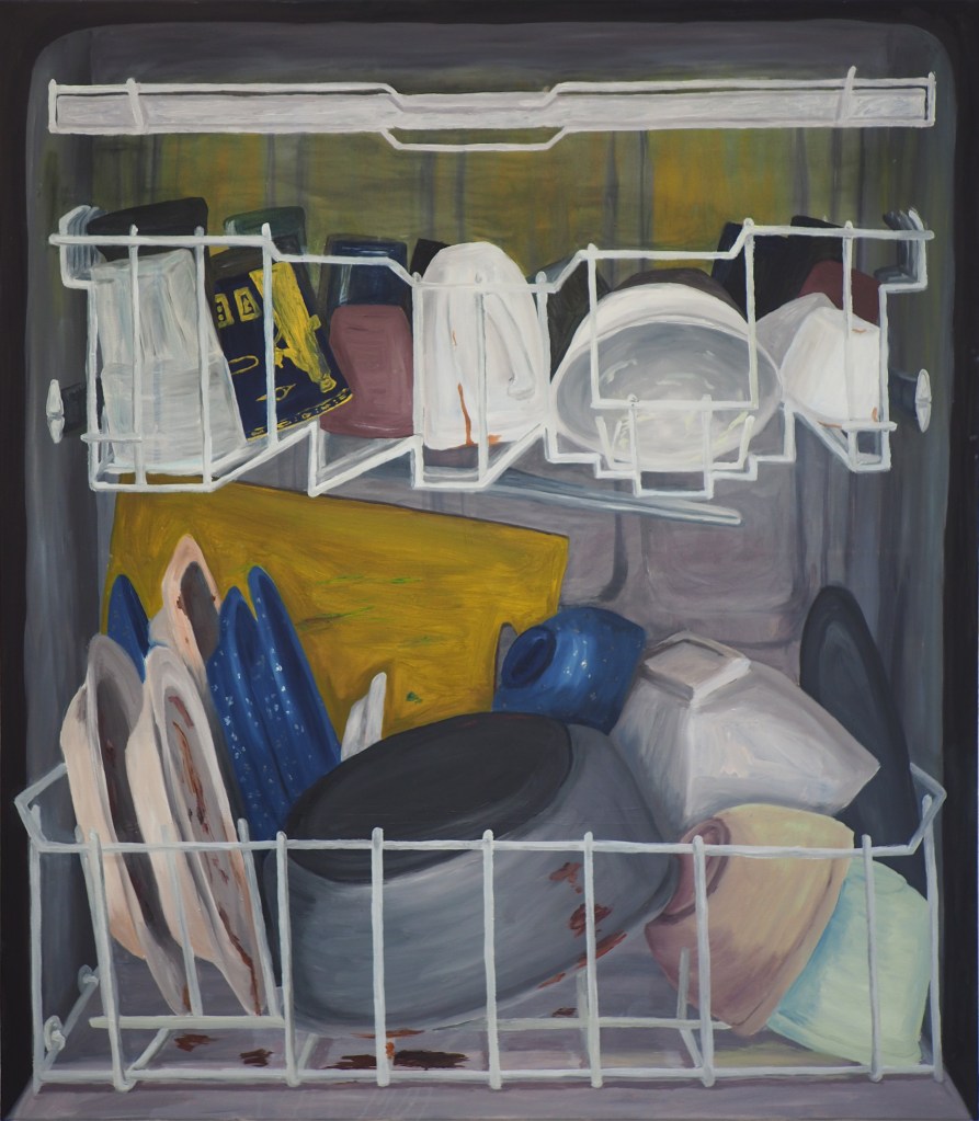 Geschirrspüler, Öl auf Leinwand, 120x105cm